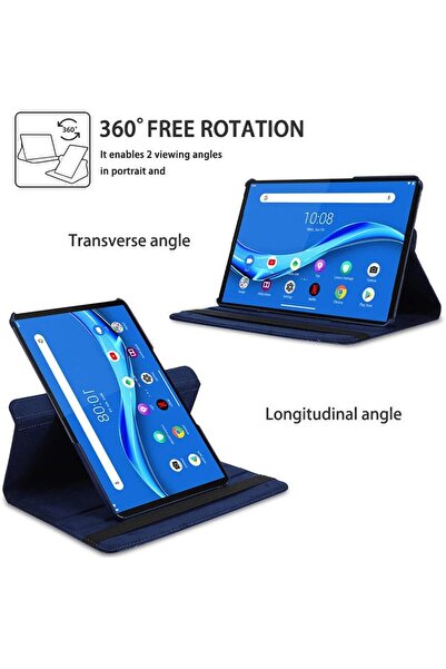 007 Lokoni case for Honor Pad 8 (2022) 12" — rotating leather protective cover, auto sleep/wake, Blue