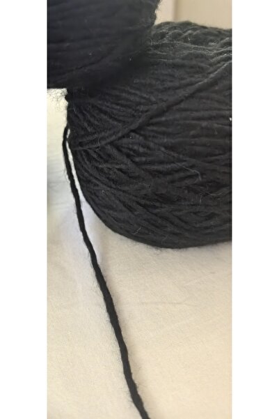 bymila خيط حياكة يدوي أسود بمحتوى صوف الألبكة 250 جرام