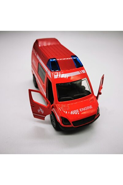 Vision XXI Metal Toy Model Firefighter Sprinter Van, 1:32 Scale, Pull Back, 12cm,