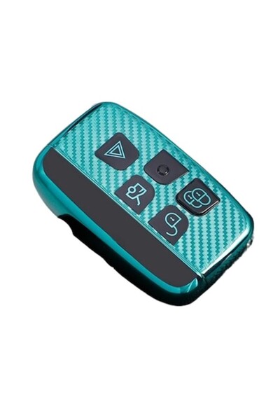 OEM Husă cheie carbon verde pentru Land Rover LR4, Range Rover Sport, Evoque,...