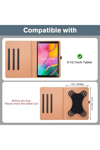 PROCASE حافظة عالمية للأجهزة اللوحية مقاس 9-10.1 بوصة - حامل دوار 360 درجة، مصنوعة من جلد السيليكون، لون أزرق مخضر