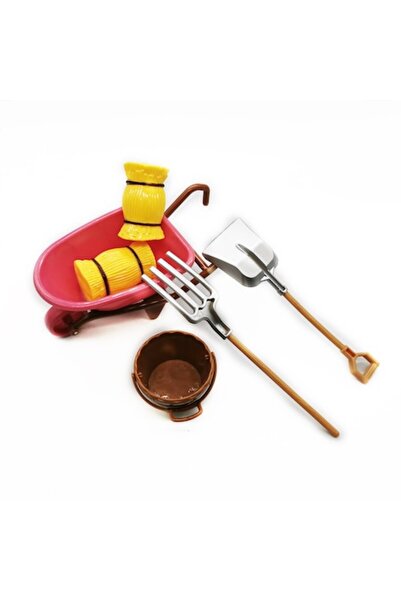 Vision XXI Set de joacă , Micul Grădinar, cu roabă, unelte, găleată, baloți de fân, 20 cm, VisionXXI