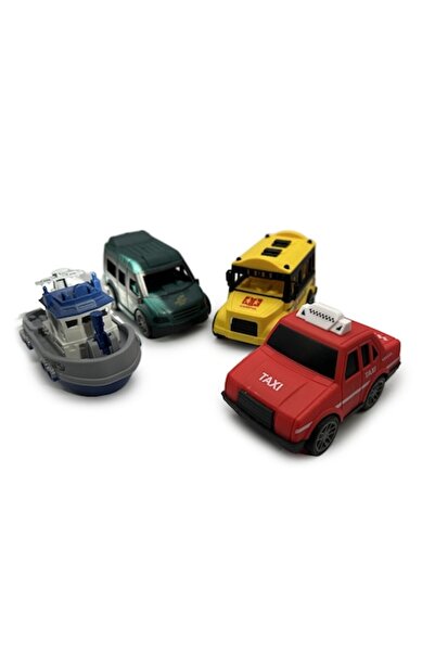 Vision XXI Set of 4 cars, Traffic Team, multi-colored, pull-back mechanism, soft plastic, 10 cm,