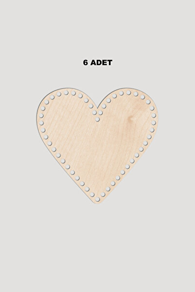 Lucena Ξύλινος Δίσκος Καλαθιού Καρδιάς 15x17 εκ. 6 Τεμάχια Σφενδάμι 3εκ.