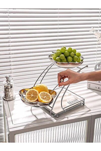 Trendy's Δίσκος φρούτων TRENDY'S, δύο επίπεδα, 20 X 20 CM