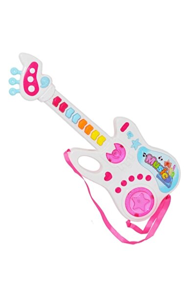 Nebunici Chitară de jucărie pentru fete cu baterii 36 cm roz