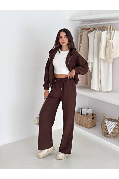 Noa Noa Zippered Cardigan Pants Velvet Set