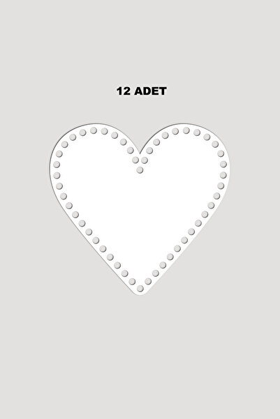 Lucena Дерев'яна підставка для кошика у формі серця 9x11 см, 12 штук, біла, 3 мм