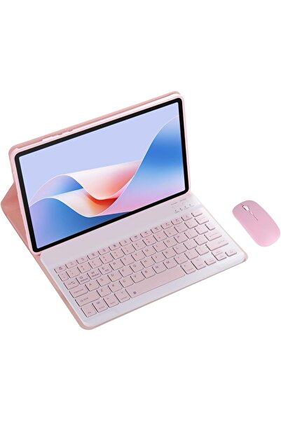 erorex Stand Folio Detachable Wireless Bluetooth Keyboard Cover Soft Tpu Back Case For Honor Pad X9A Pink