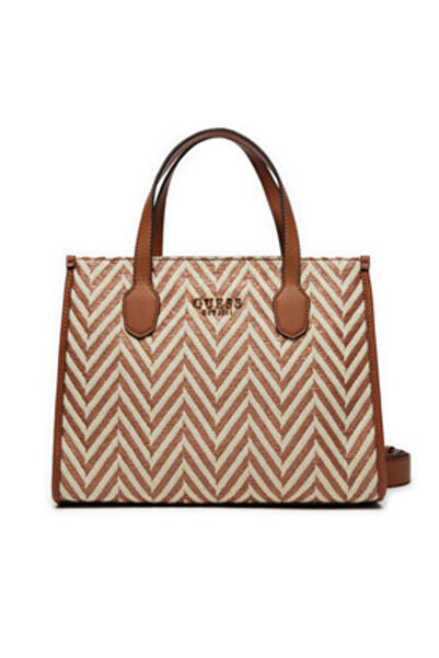 Guess Γυναικεία Τσάντα Χειρός Καφέ HWCV8665220