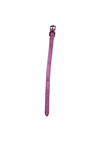 Vision XXI Δερμάτινο κολάρο σκύλου με κόκαλα, Vision XXI, Ροζ, 2,5 εκ., ρυθμι...