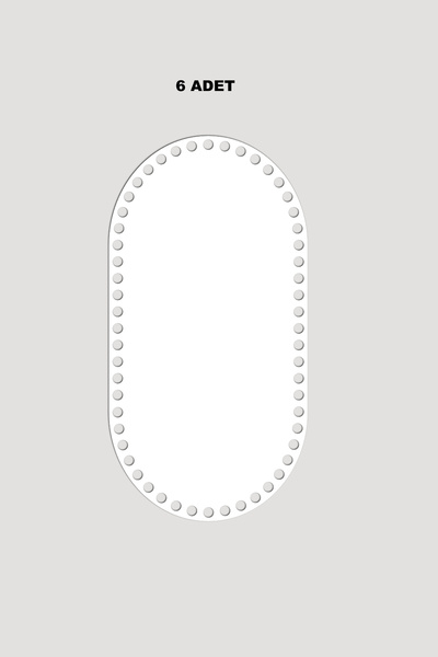 Lucena Ξύλινος Ορθογώνιος Οβάλ Δίσκος Καλαθιού με Γωνίες 17x33 cm 6 Τεμάχια Λευκό 3mm