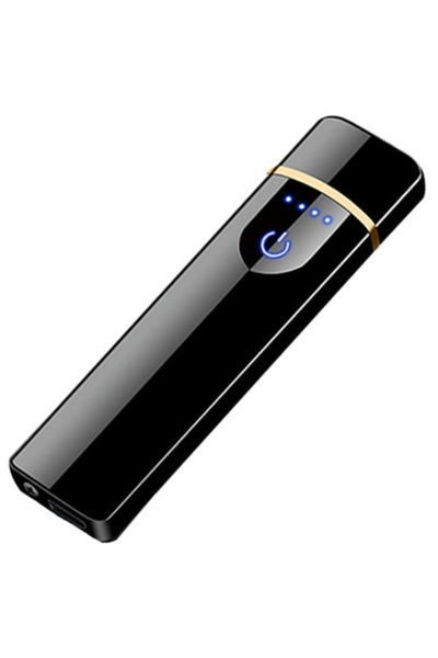 OptimStar Brichetă electrică, reîncărcabilă, încărcare USB, aprindere dublă, rezistentă la vânt, portabilă, cutie cadou, neagră