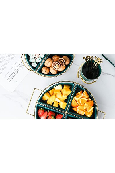 Trendy's TRENDY'S fruit tray, with four compartments, golden green