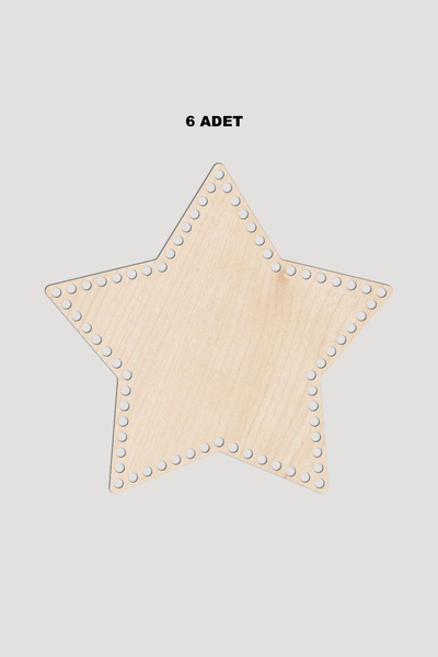 Lucena Дерев'яна зіркова підставка для кошика 20x20 см 6 штук Ака 3 мм