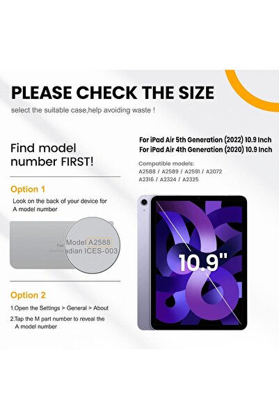 erorex حافظة لجهاز ايباد اير 10.9 بوصة 2022/2020، حافظة حماية كاملة للجسم من السقوط مع واقي شاشة وقلم رصاص...