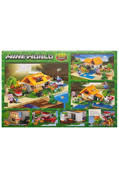 OEM Minecraft World Construction Set, Forest House, 3 Assembly Variants, 556 Pieces