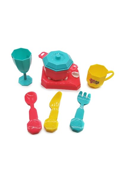 Vision XXI Kitchen Play Set with Stove and Accessories, Multicolor, 8 Pieces, +3 Years Old,