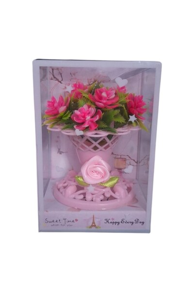 Vision XXI Ornament Buchet De Flori In Suport Roz Model Vaza,