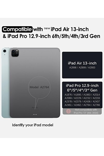 erorex Bumper Snapsafe Pu Leather Case Designed For Apple Ipad Air 13 2024/Pro 12.9 2020/2021/2022