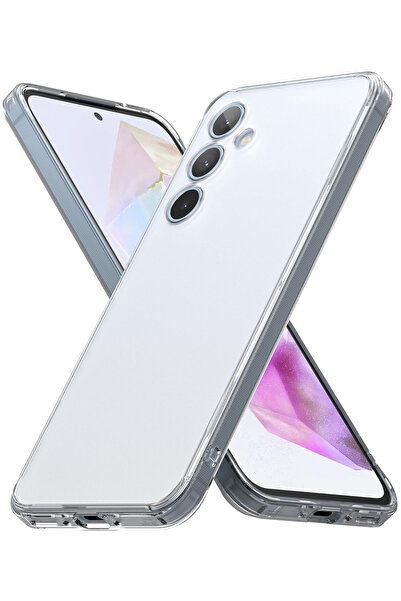 Fibaks Samsung Galaxy A17 Uyumlu Kılıf Şeffaf Kamera Korumalı Renksiz Esnek Silikon Kapak