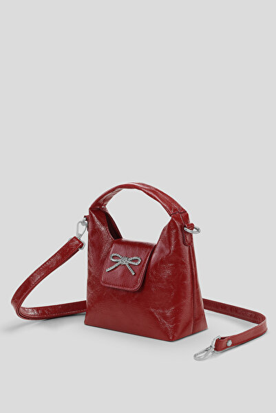 Housebags Kırmızı Fiyonk Aksesuarlı Uzun Askılı Minimalist Omuz Çantası 283