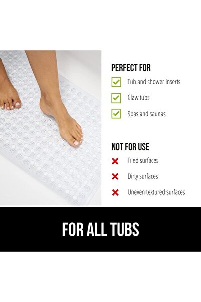 Primo Plus Bath and Shower Safety Mats, Non Slip with Suction Cups for Bathroom Stall and Tub Floor