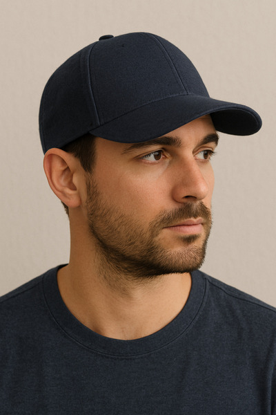 CosmoOutlet Чоловіча синя кашемірова тканина Зимова капелюх з регульованим тилом