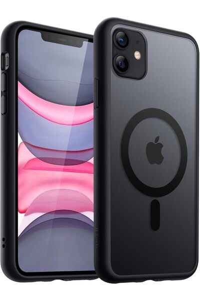 JETech جراب مغناطيسي لهاتف iPhone 11 (6.1 بوصة) متوافق مع MagSafe، ظهر شفاف غ...