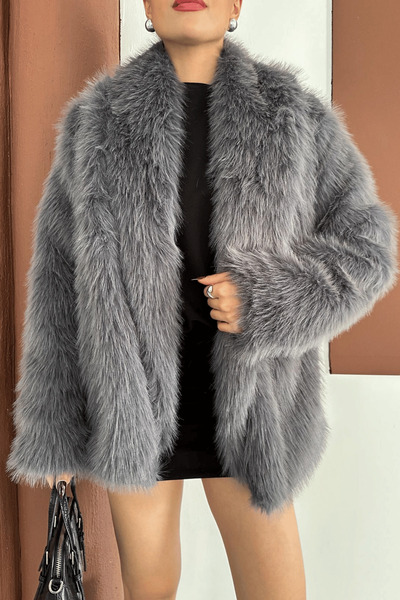 giyimmasalı Artificial Design Fur - Anthracite