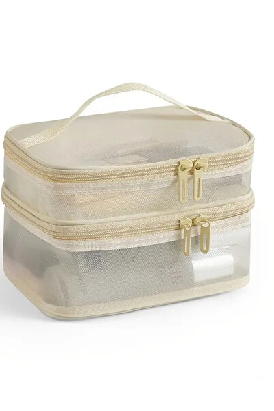 Marmara Double Layer Mesh Organizer Cosmetic Makeup Bag Women and Teen Girls