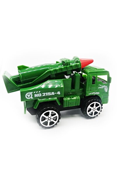 Vision Plastic Military Truck, Rocket Transporter with Tilting Lifting Device, 14 cm, Rev-N-Go Mechanism, V