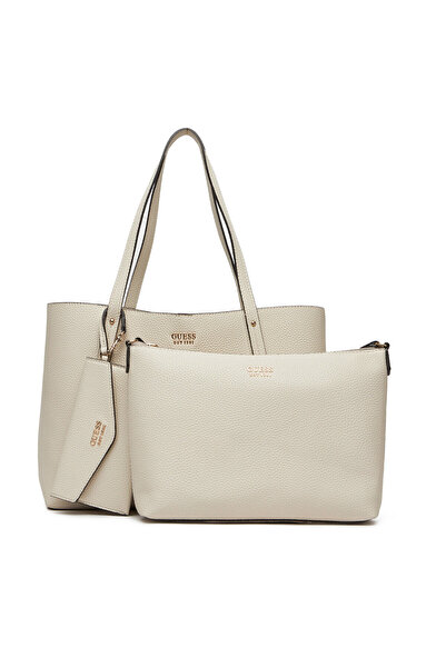 Guess Γυναικεία Τσάντα Χειρός σε Εκρού Χρώμα HWPG9648230