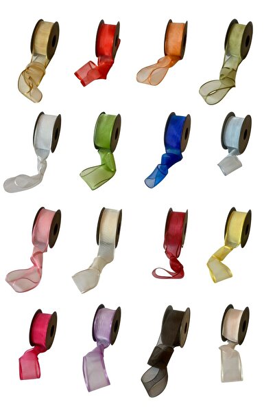 EL İŞİ DİY CRAFT Green Chiffon Tulle Fabric Ribbon 4 cm X 20 Meters Handcrafted Gift Wrapping DIY Decoration Ribbon Bow