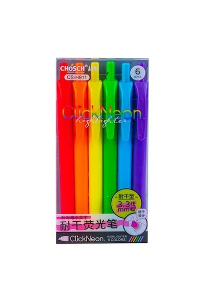 CHOSCH Marker text Chosch, neon, 3,3 mm, 6 culori/set
