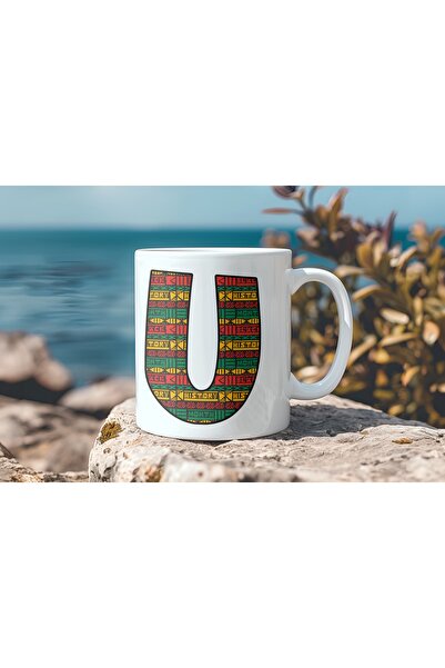 Beramussa كوب بنمط عرقي على شكل حرف U - كوب شاي وقهوة على الطراز الأفريقي - ه...
