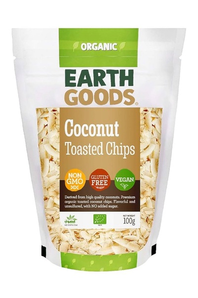 Earth Goods Organic رقائق جوز الهند المحمصة العضوية 100 جرام