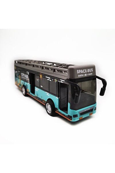Vision XXI Metal Double-Decker Tourist City Bus with Sound and Lights, Pull Back, 22 cm,