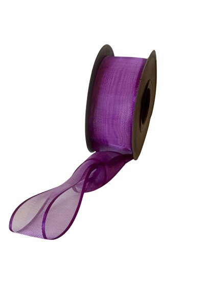EL İŞİ DİY CRAFT Purple Chiffon Tulle Fabric Ribbon 4 cm X 20 m Gift Packagin...