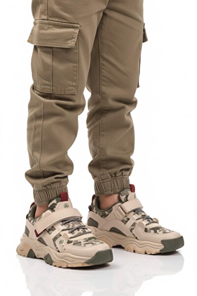 WALKWAY 2021 F Cream-Khaki-Burgundy Seasonal Children's Sports Shoes