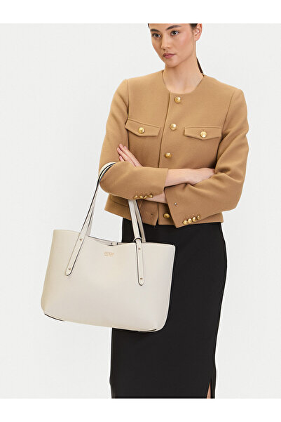 Guess Γυναικεία Τσάντα Χειρός σε Εκρού Χρώμα HWPG9648230