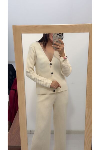 MA ananas Women's Knitwear Cardigan Pant Suit
