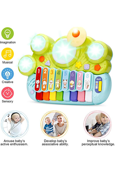 Goodway Interactive Toy Piano 3 in 1 with Drums and Xylophone