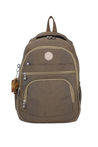 Dada Brown School Bag with Side Pockets and Multiple Compartments
