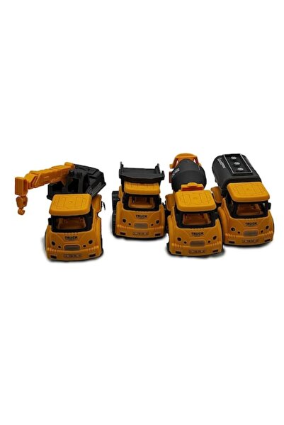 Vision Set 4 construction toy cars 'Yellow Truckers', yellow, XXI