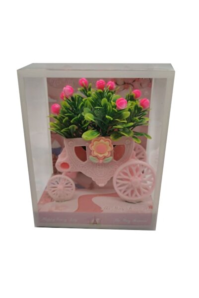 Vision XXI Aranjament floral cu trăsură, în cutie cadou, roz, Colecția VisionXXI