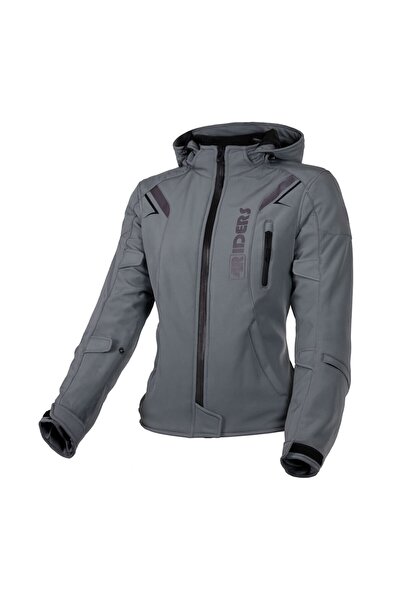 4Riders Alice Pro Korumalı Softshell Kadın Motosiklet Montu Gri