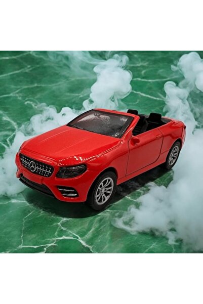 Vision XXI Mașină miniaturală metalică, Mercedes CLK Cabriolet, roșie, scară 1:32, cu lumini și sunete,