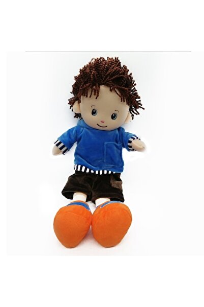 Vision Păpușă de pluș 40 cm, băiat în hanorac albastru cu pantaloni scurți care cântă în limba română