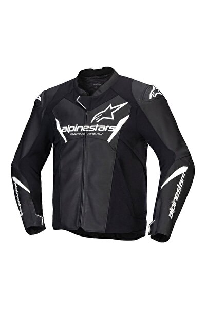 Alpinestars Faster V3 Air Korumalı Deri Motosiklet Montu Siyah Beyaz